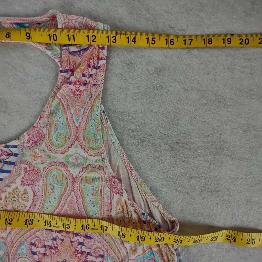 Ellen Tracy Women's Open Back Lightweight Multicolor Sleeveless Midi Dress XL - Picture 9 of 12